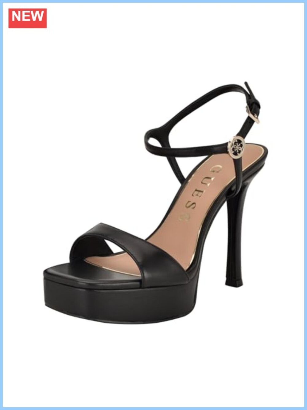 Platform Stiletto Heeled Sandal Leather Upper Ankle Strap Dressy